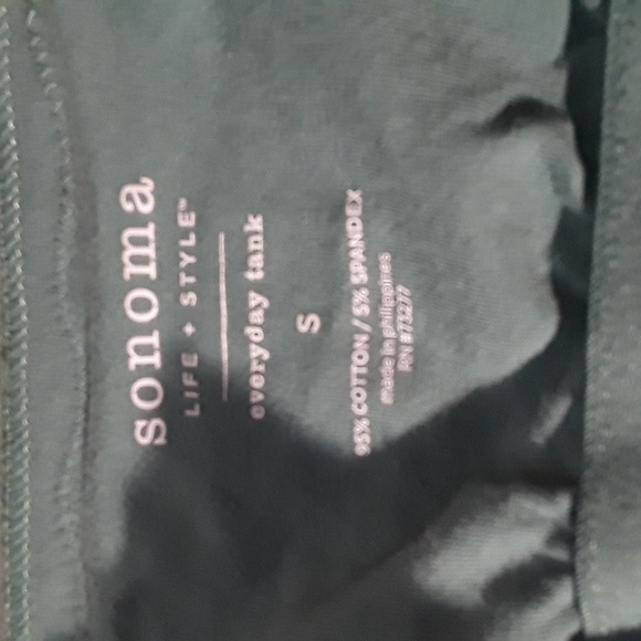 Sonoma Green Everyday Tank Lace Edges with built-in bra size Small - Picture 3 of 5